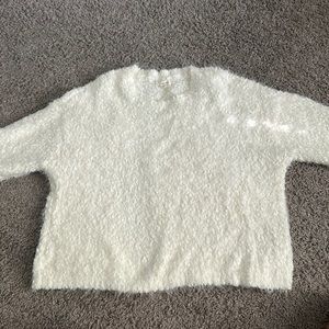 Fuzzy white sweater!!